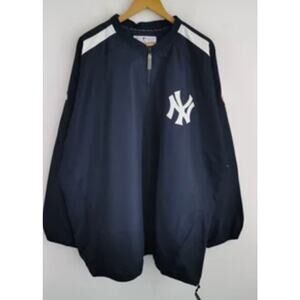 Authentic Majestic New York Yankees 1/4 Zip Pullover Windbreaker Jacket Size 4XL